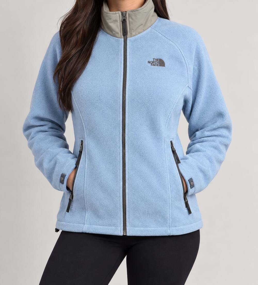 The North Face Full Zip Fleece Jacket Size M Light Blue